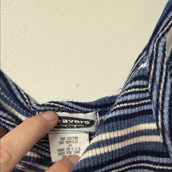 Weavers Navy and White Striped Camisole 90’s - Picture 2 of 2